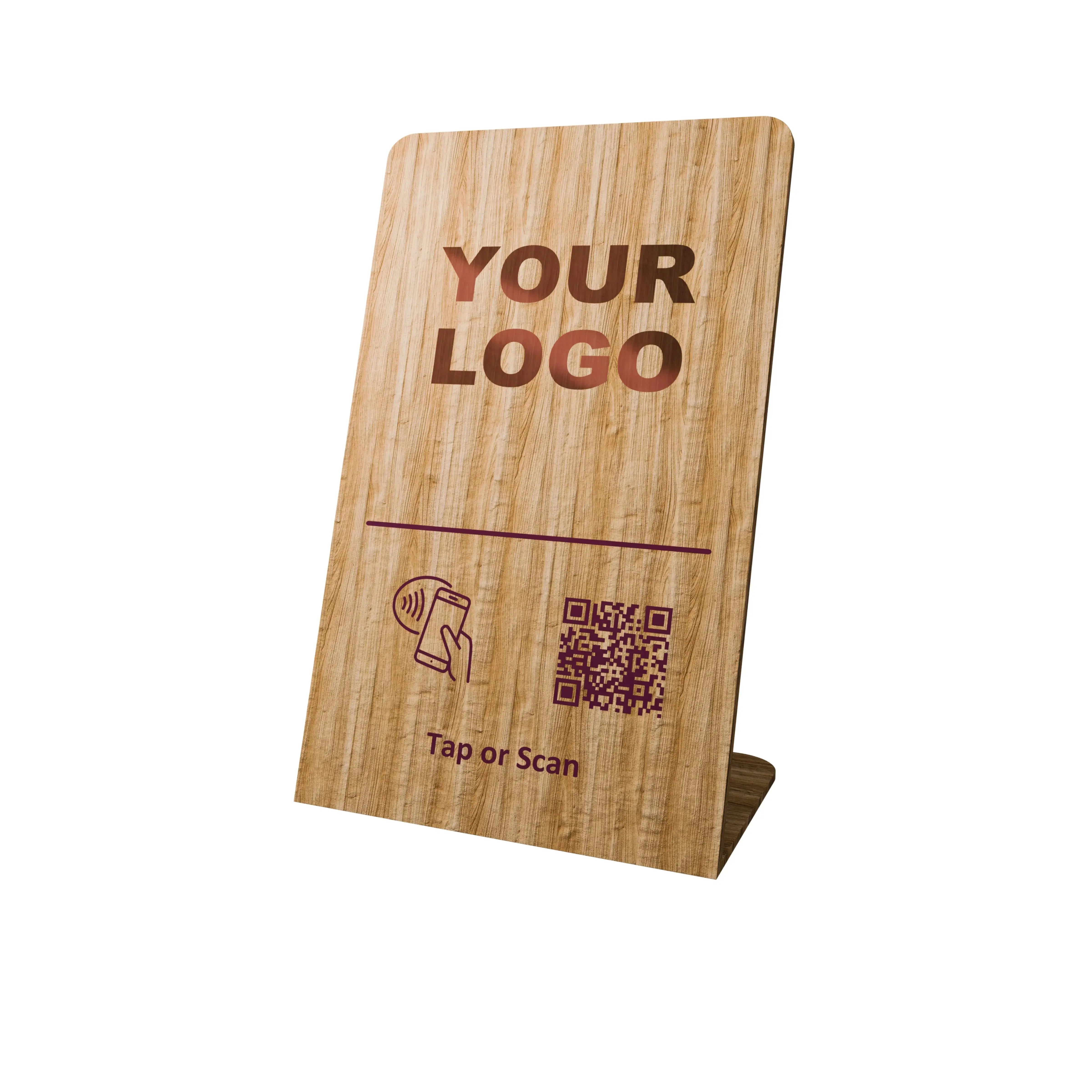 Wood Digital Table Tent